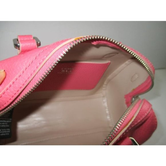 **Lauren Ralph Lauren Candy Pebbled Cotton Pink Polyurethane Satchel - Picture 8 of 9